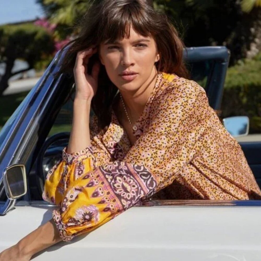 Xirena Silk Huntley Blouse Mystic Sun Floral